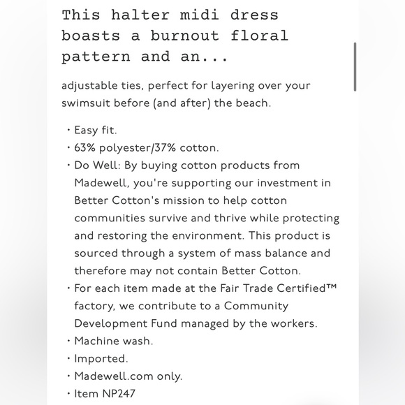 Floral Halter Cover-Up Navy Blue Midi Dress NWT Size Small - Picture 6 of 7